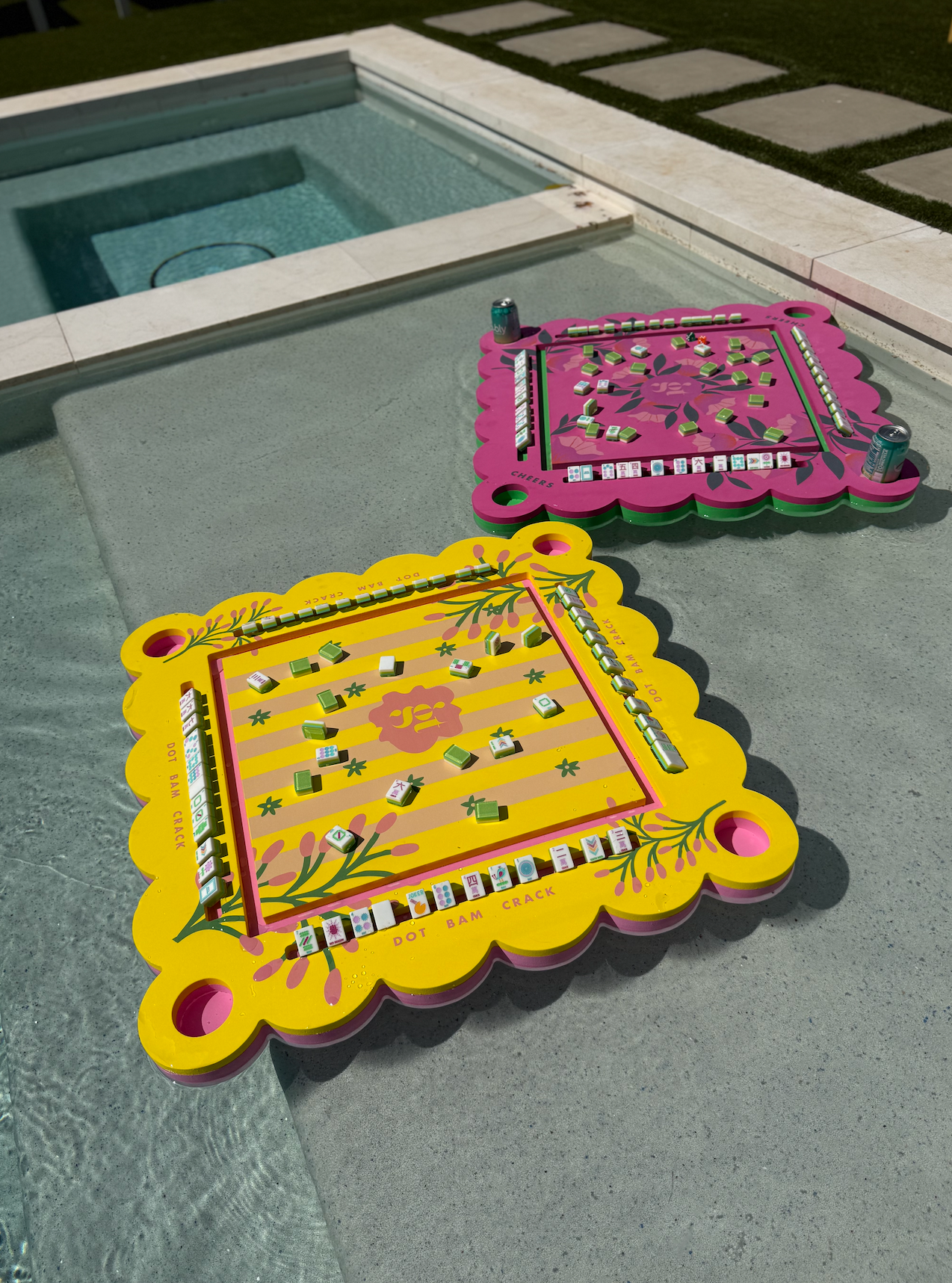 Floating Mahjong Tile Mat in Palm Springs Yellow