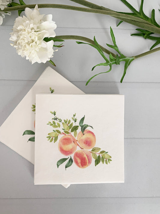 Sweet as a Peach Cocktail Napkins | Set of 16