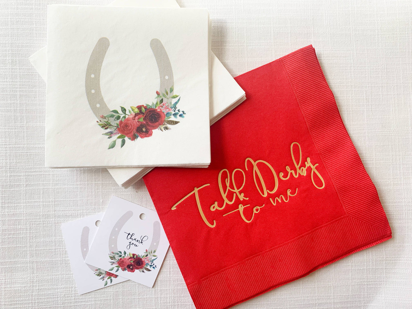 Derby Red Roses Cocktail Napkins | Set of 16