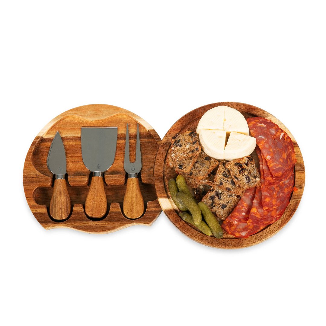 Pedernales Acacia Brie Cheese Cutting Board & Tools