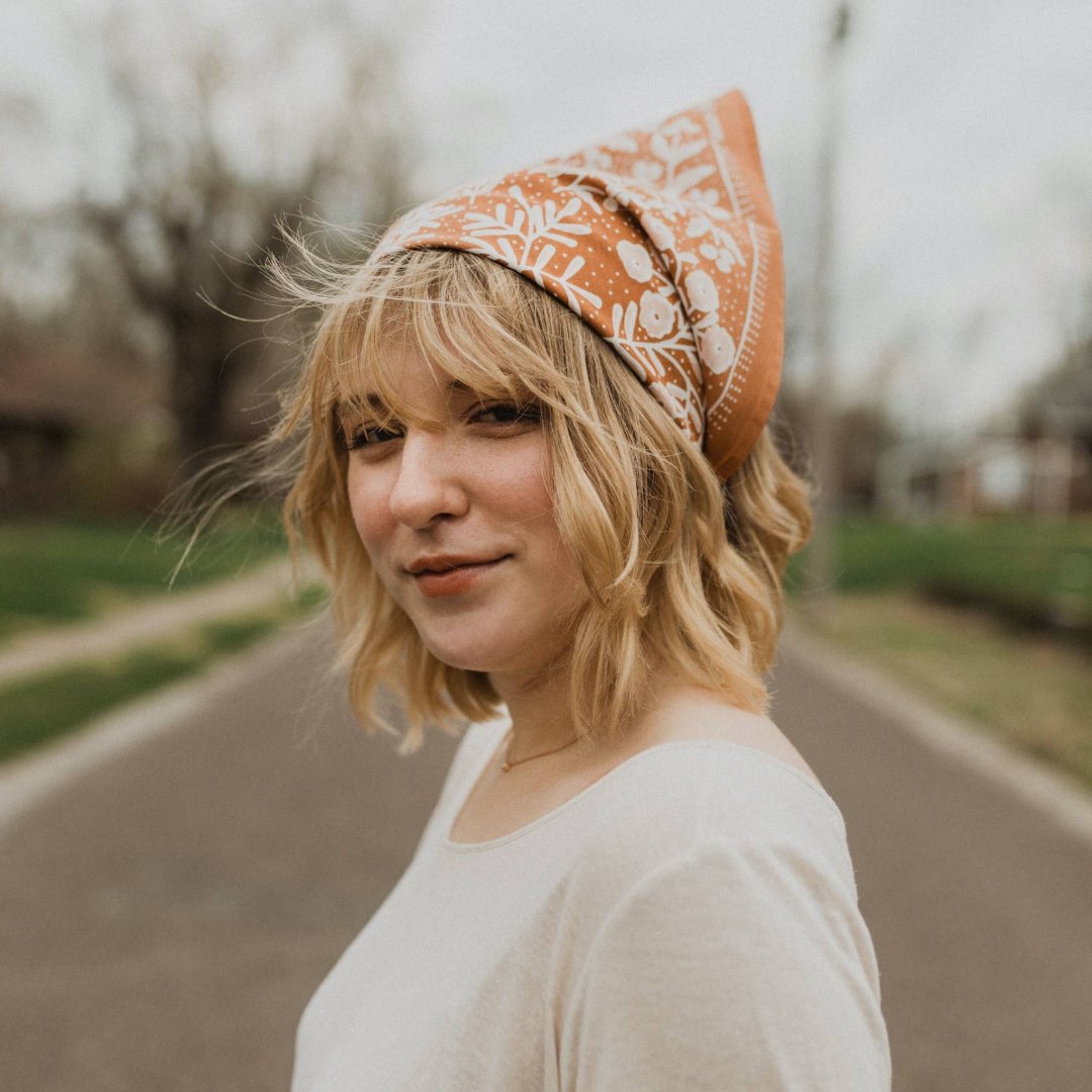 Madi Burnt Orange Cotton Bandana