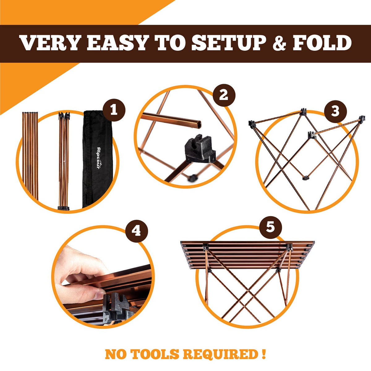 DKR Portable Collapsible Camping Table: Small