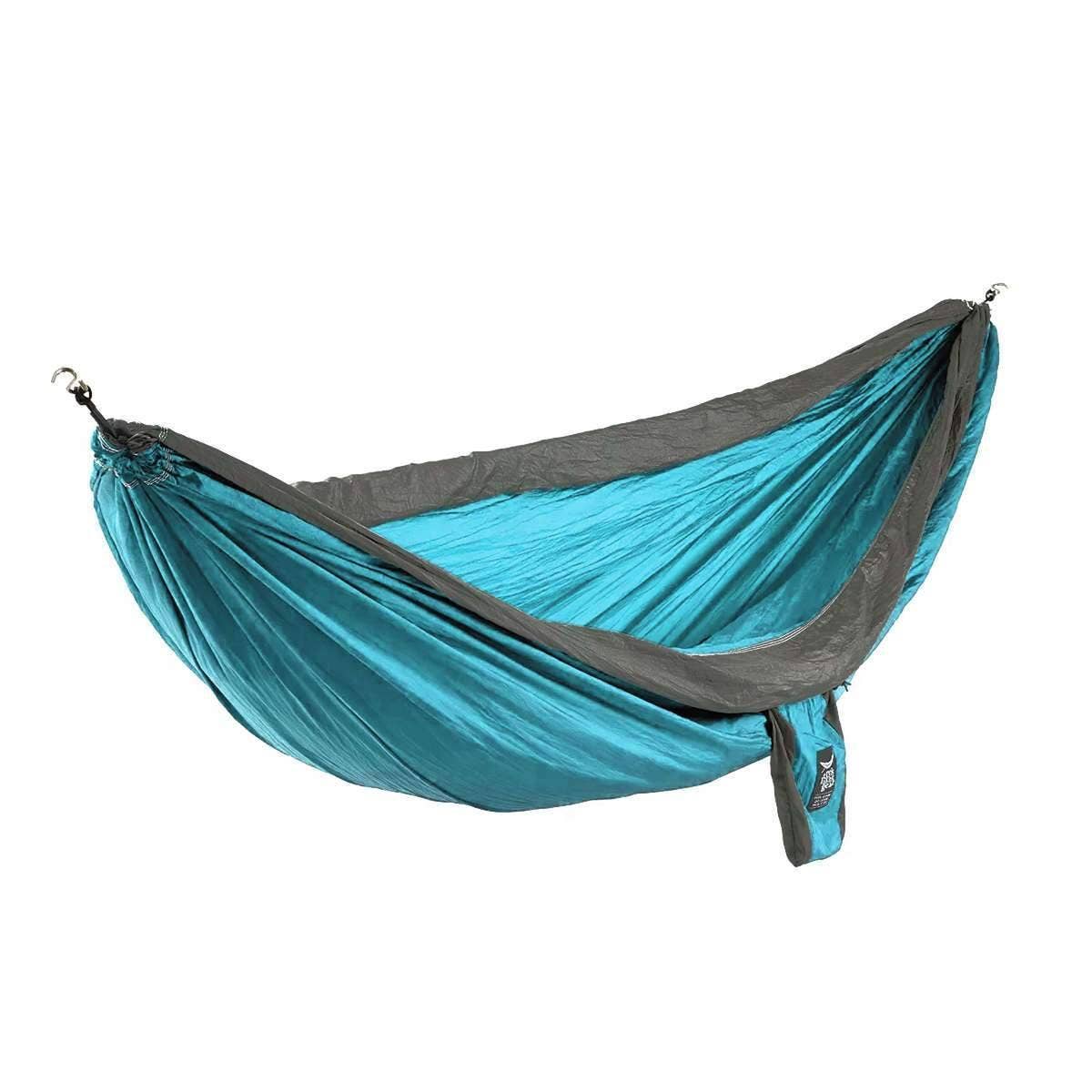 Blue Hole Double Hammock & Straps (Aqua & Charcoal)