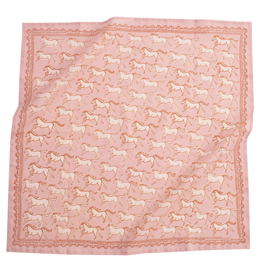 Kacey Pink Horses Bandana