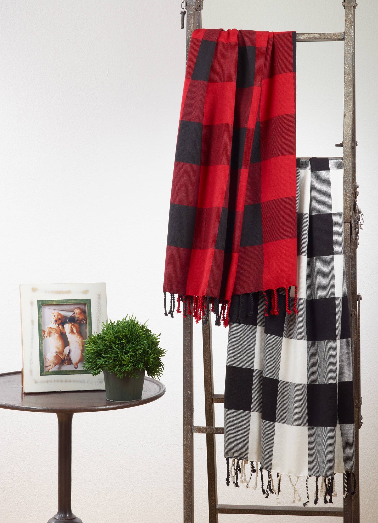 Gruene Buffalo Plaid Throw: Red