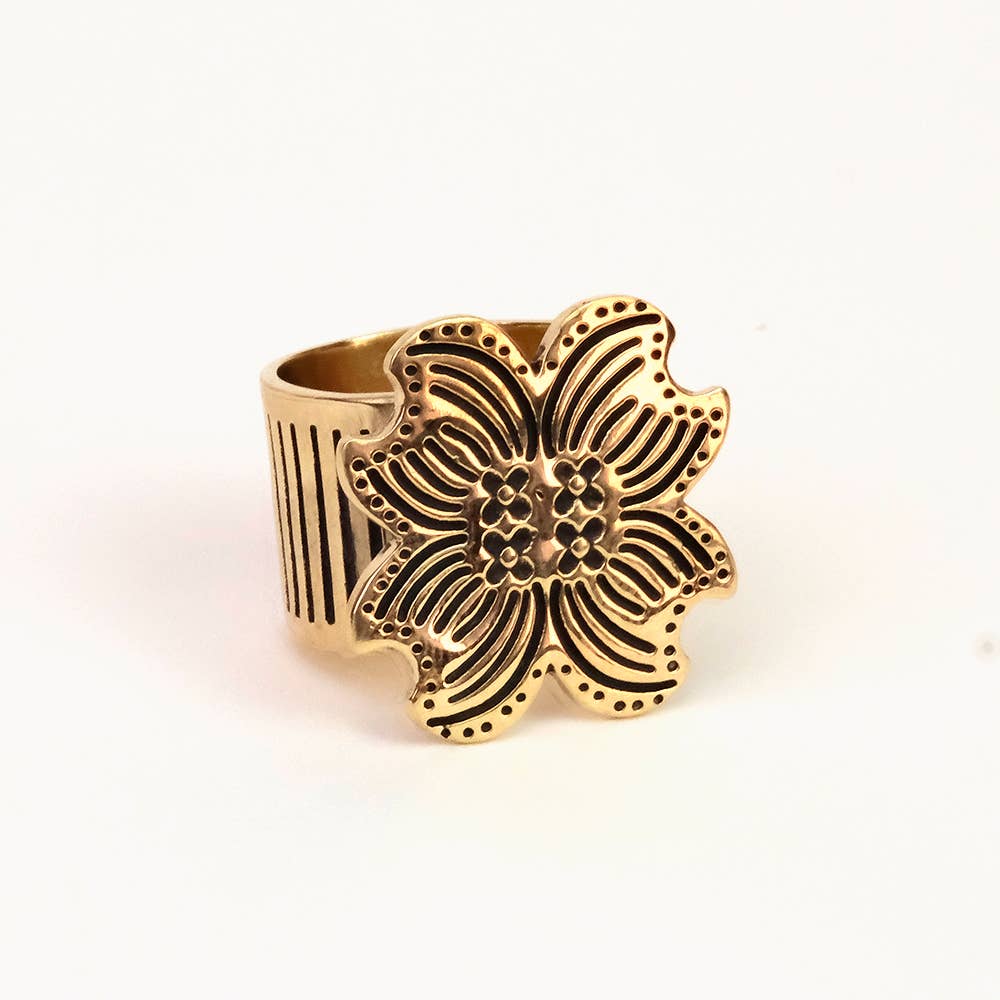 Dogwood Brass Bandana Slide Ring