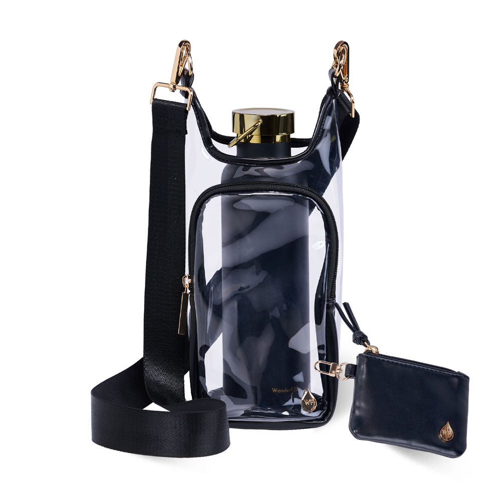 Lake Travis: Black Trim Clear HydroBag® Stadium and Matching RFID Pouch