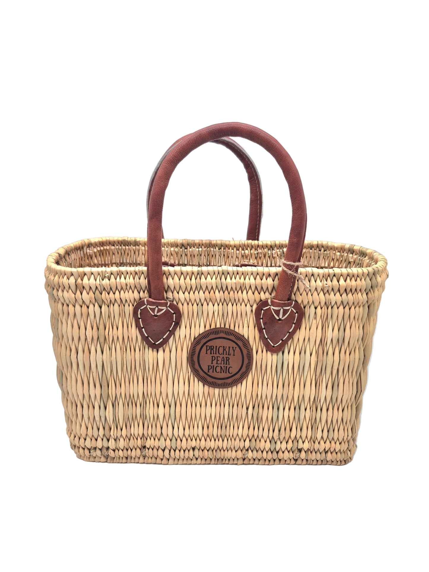 Fort Worth Woven Tote: Short Leather Handle SMALL