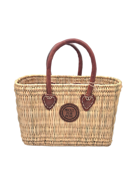 Fort Worth Woven Tote: Short Leather Handle SMALL