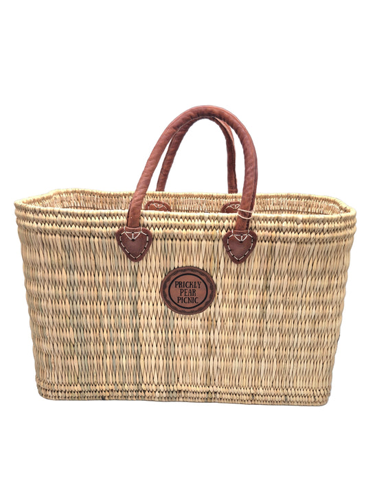 Fort Worth Woven Tote: Short Leather Handle LARGE