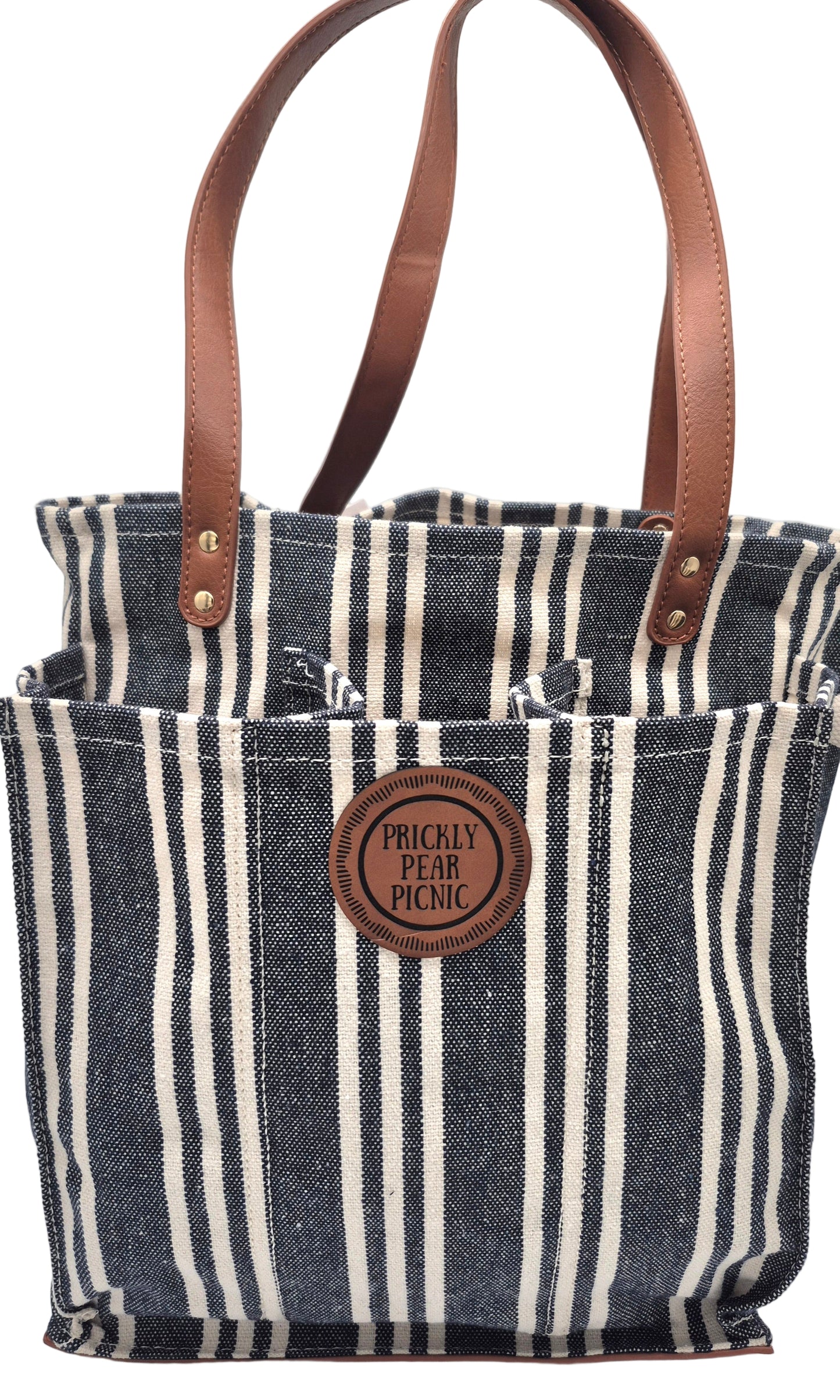 Palo Duro Heavy Canvas Small Tote Bag Navy Stripe